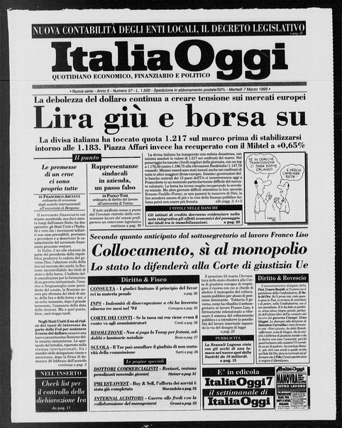 Italia oggi : quotidiano di economia finanza e politica